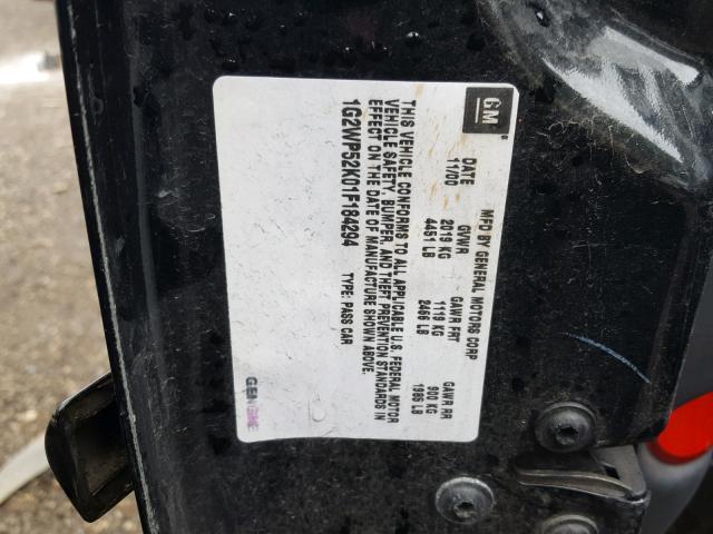 1G2WP52K01F184294 - 2001 PONTIAC GRAND PRIX შავი ფოტო 10