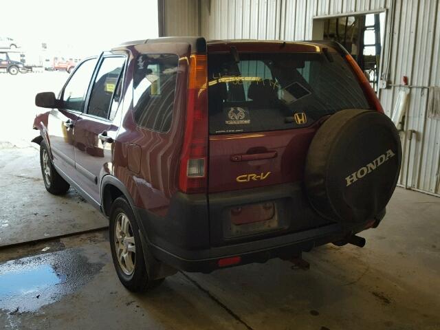 JHLRD78884C037061 - 2004 HONDA CR-V MAROON photo 3