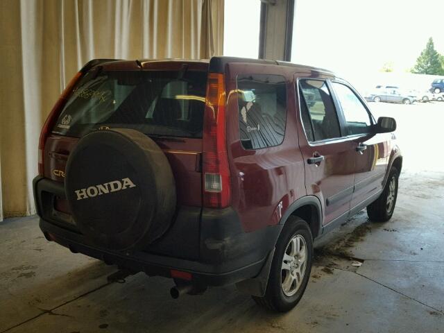 JHLRD78884C037061 - 2004 HONDA CR-V MAROON photo 4