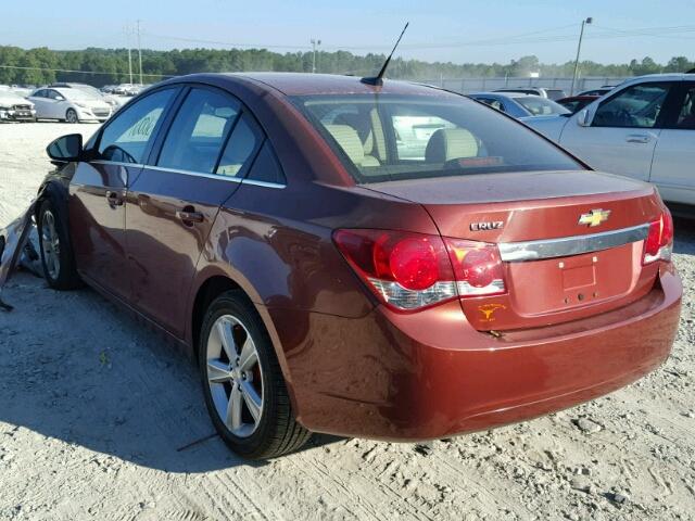 1G1PE5SB4D7173280 - 2013 CHEVROLET CRUZE LT MAROON photo 3