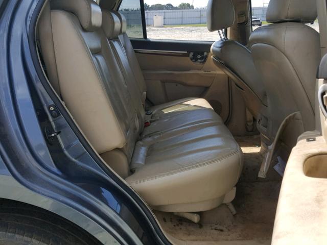5NMSH13EX7H030468 - 2007 HYUNDAI SANTA FE S BLUE photo 6