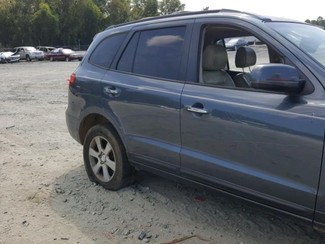 5NMSH13EX7H030468 - 2007 HYUNDAI SANTA FE S BLUE photo 9