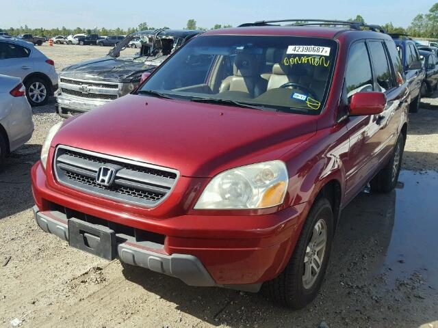 5FNYF18634B003529 - 2004 HONDA PILOT EXL RED photo 2