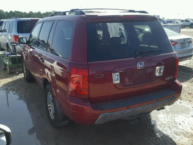 5FNYF18634B003529 - 2004 HONDA PILOT EXL RED photo 3