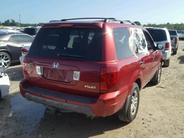 5FNYF18634B003529 - 2004 HONDA PILOT EXL RED photo 4