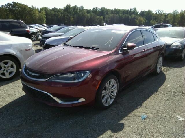 1C3CCCAB4FN630030 - 2015 CHRYSLER 200 LIMITE BURGUNDY photo 2