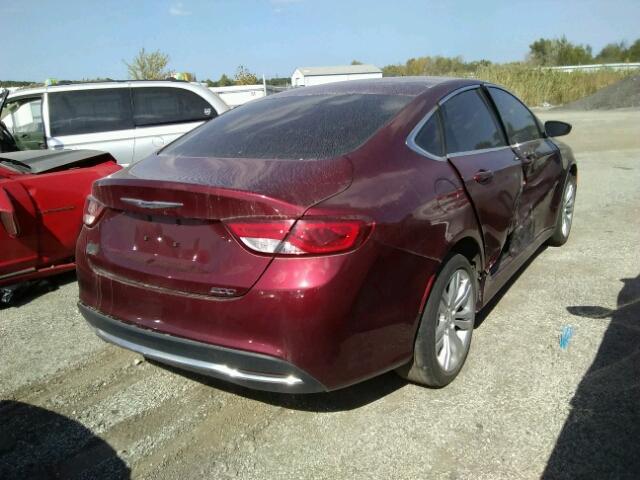 1C3CCCAB4FN630030 - 2015 CHRYSLER 200 LIMITE BURGUNDY photo 4