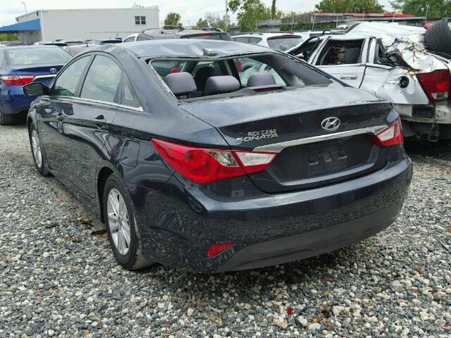 5NPEB4AC5EH923259 - 2014 HYUNDAI SONATA GLS BLUE photo 3