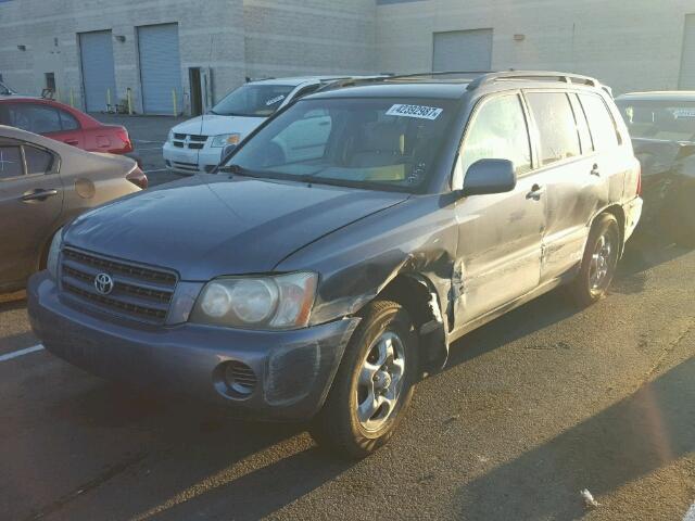 JTEGD21A620036621 - 2002 TOYOTA HIGHLANDER BLUE photo 2