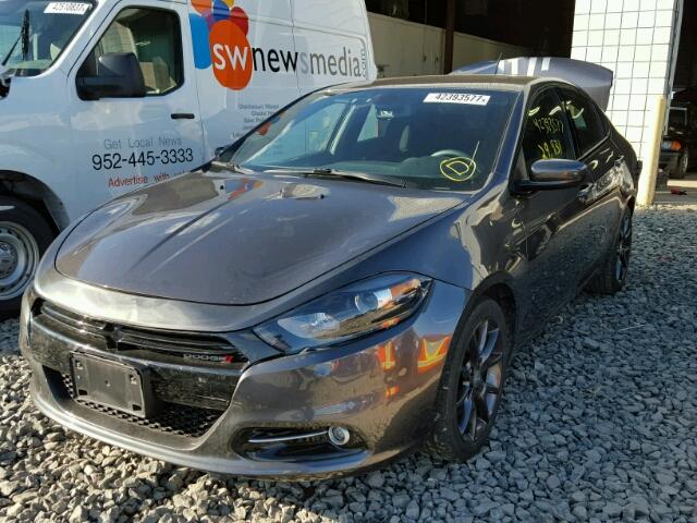 1C3CDFBB2FD347001 - 2015 DODGE DART SXT GRAY photo 2