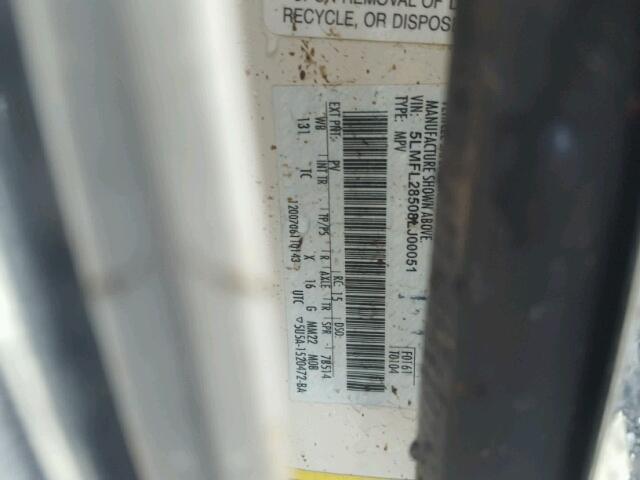 5LMFL28508LJ00051 - 2008 LINCOLN NAVIGATOR 白色 照片 10