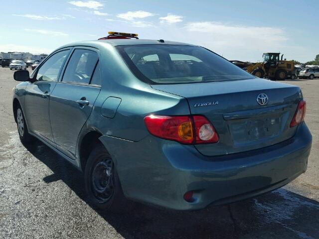 1NXBU4EE6AZ216580 - 2010 TOYOTA COROLLA TEAL photo 3