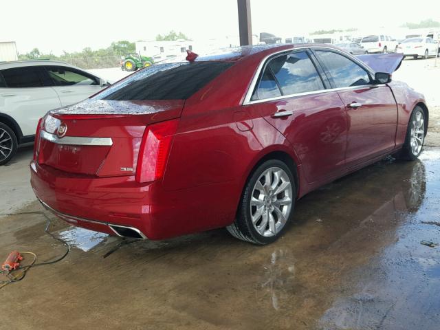 1G6AS5S34E0184453 - 2014 CADILLAC CTS PERFOR RED photo 4