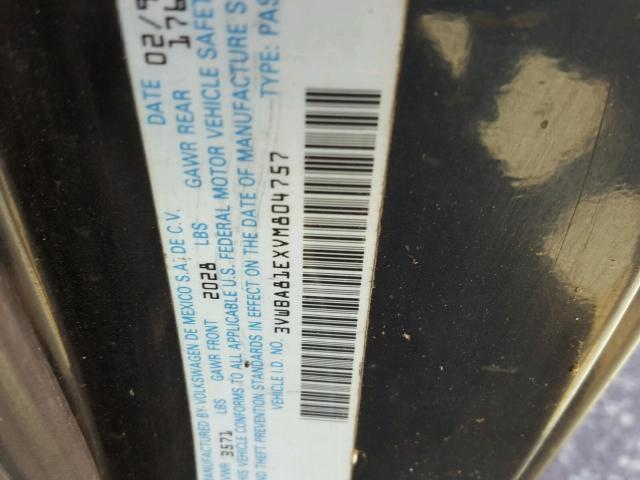 3VWBA81EXVM804757 - 1997 VOLKSWAGEN CABRIO HIG BLACK photo 10