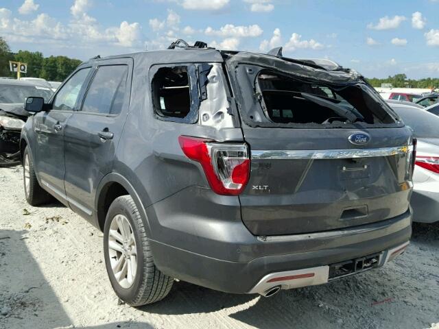 1FM5K7D81HGD24713 - 2017 FORD EXPLORER X GRAY photo 3