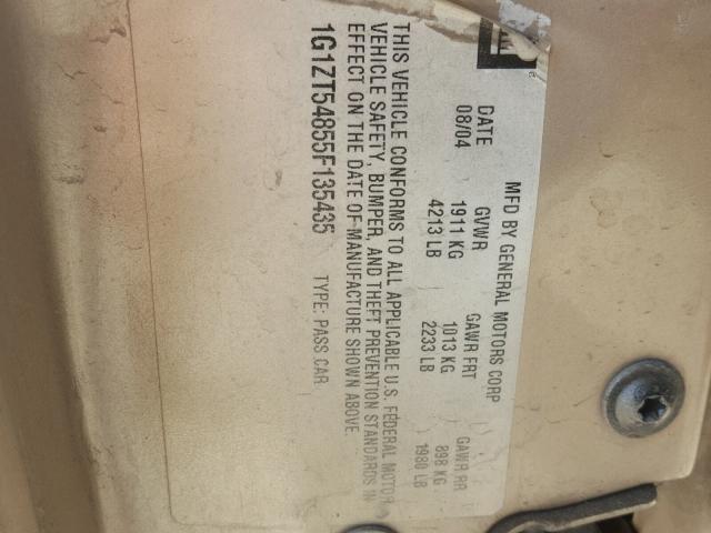 1G1ZT54855F135435 - 2005 CHEVROLET MALIBU LS 棕色 照片 10