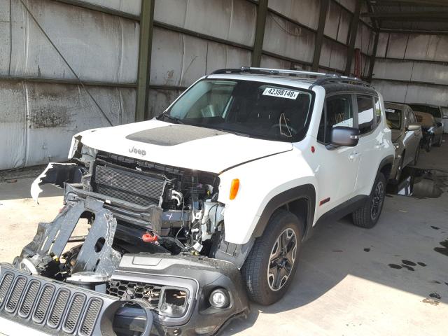 ZACCJBCT3GPE21730 - 2016 JEEP RENEGADE T WHITE photo 2