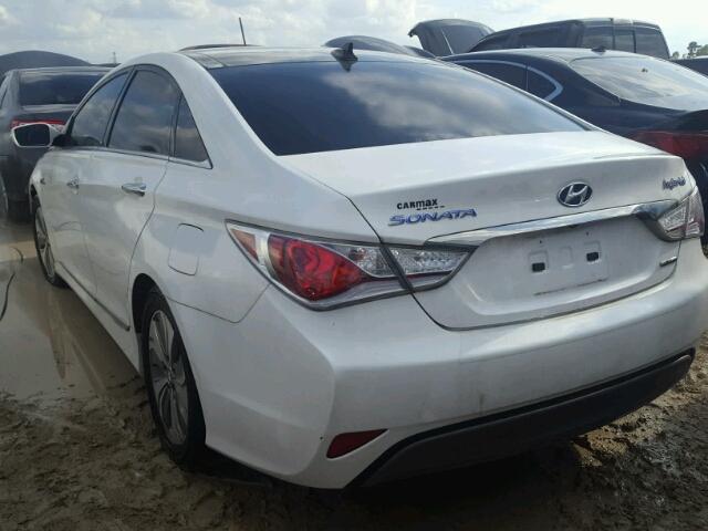 KMHEC4A41EA116293 - 2014 HYUNDAI SONATA HYB WHITE photo 3