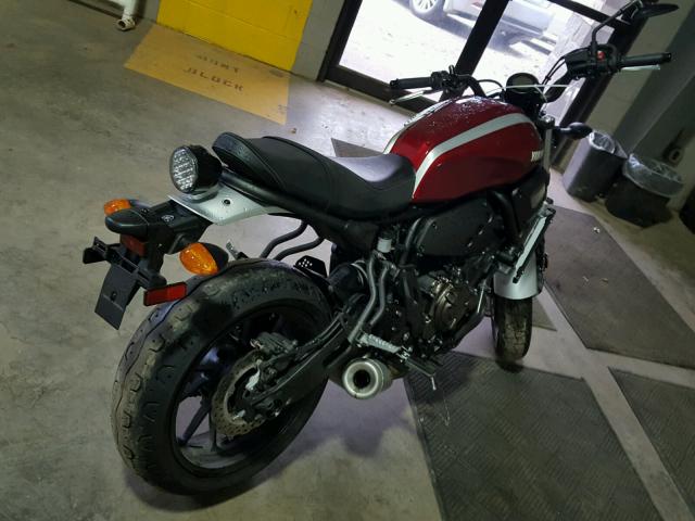 JYARM21E1JA000632 - 2018 YAMAHA XSR700 BURGUNDY photo 4