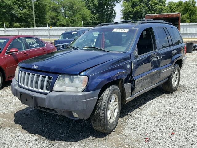 1J4GW48N14C404377 - 2004 JEEP GRAND CHER BLUE photo 2