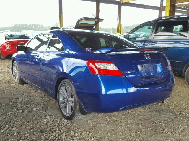 2HGFG21588H704709 - 2008 HONDA CIVIC SI BLUE photo 3