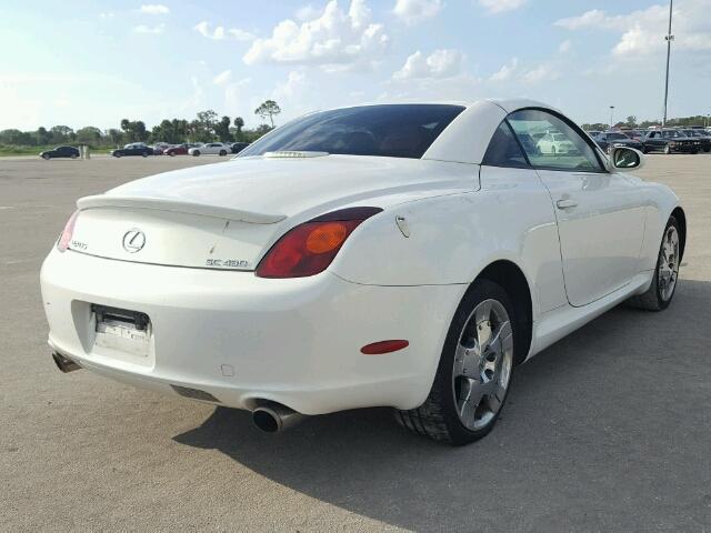 JTHFN48Y550065963 - 2005 LEXUS SC WHITE photo 4