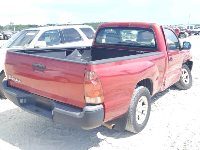 5TENX22N67Z339510 - 2007 TOYOTA TACOMA RED photo 4