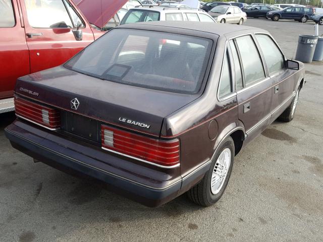 1C3BH48K6KN518753 - 1989 CHRYSLER LEBARON 紫色 照片 4