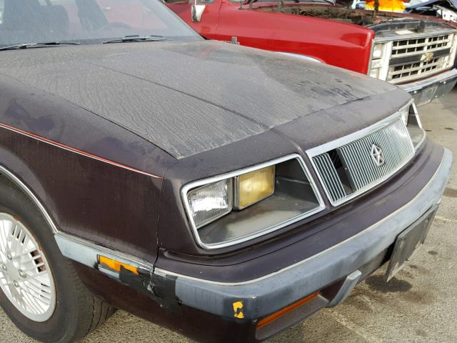 1C3BH48K6KN518753 - 1989 CHRYSLER LEBARON 紫色 照片 9