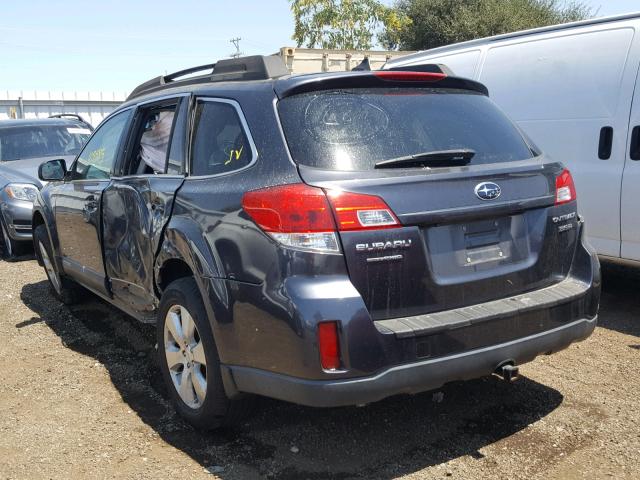 4S4BRDKC4B2398457 - 2011 SUBARU OUTBACK 3. GRAY photo 3