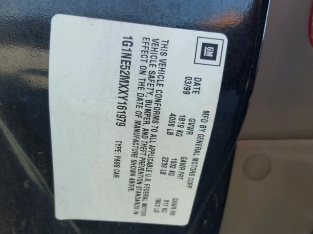 1G1NE52MXXY161979 - 1999 CHEVROLET MALIBU LS Qara foto 10