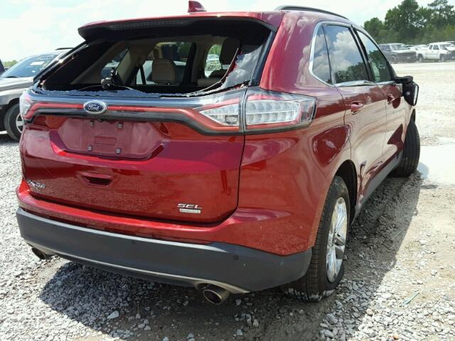 2FMPK3J91GBC24647 - 2016 FORD EDGE SEL RED photo 4