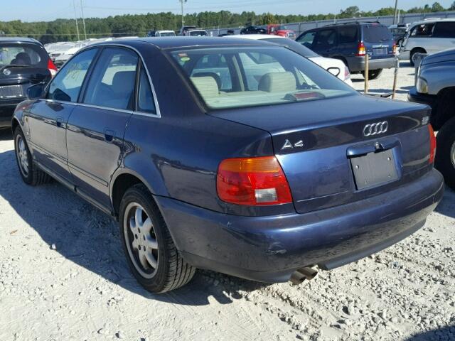 WAUEA88DXVA133632 - 1997 AUDI A4 BLUE photo 3