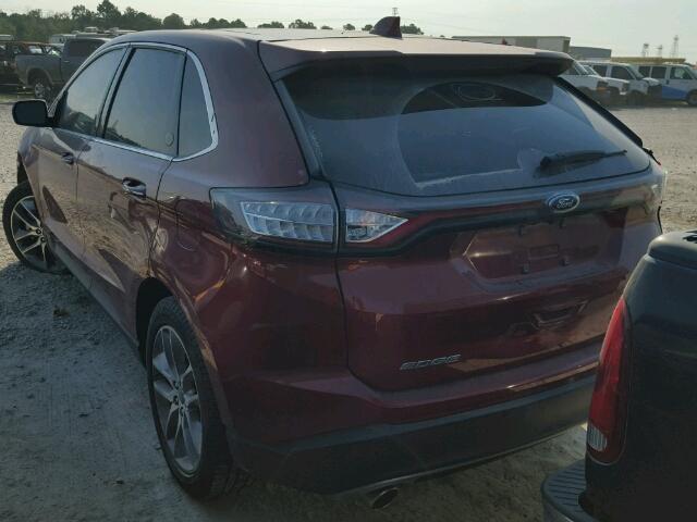 2FMPK3K89GBC51679 - 2016 FORD EDGE TITAN RED photo 3