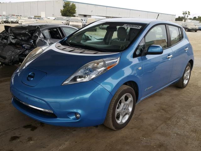 JN1AZ0CP5BT002267 - 2011 NISSAN LEAF SV BLUE photo 2