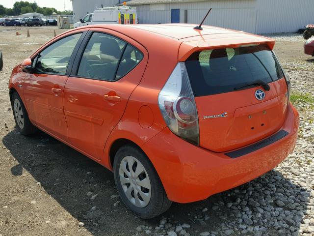 JTDKDTB37D1053610 - 2013 TOYOTA PRIUS C ORANGE photo 3