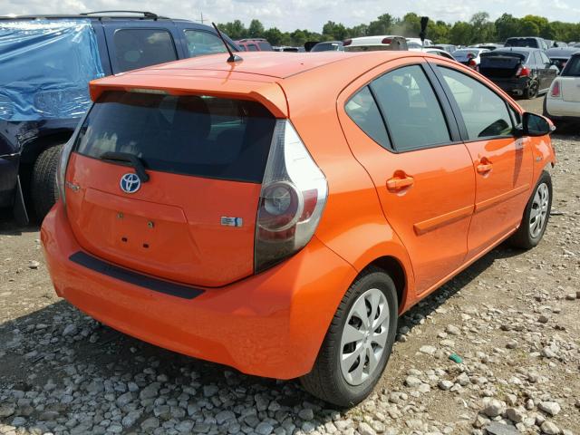 JTDKDTB37D1053610 - 2013 TOYOTA PRIUS C ORANGE photo 4