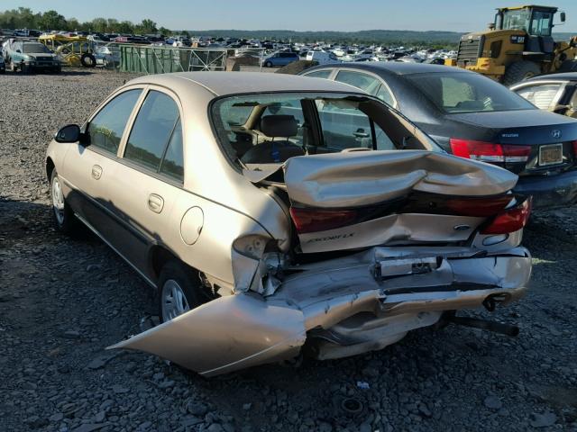 1FAFP10P4WW236302 - 1998 FORD ESCORT LX BEIGE photo 3