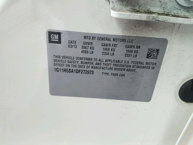 1G11H5SA1DF272973 - 2013 CHEVROLET MALIBU LTZ 奶油色 照片 10