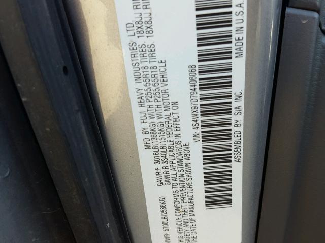 4S4WX97D794406068 - 2009 SUBARU TRIBECA LI 银色 照片 10