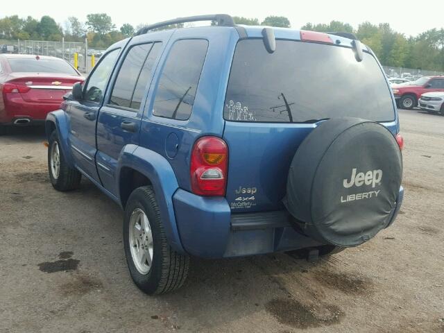 1J4GL58K73W529207 - 2003 JEEP LIBERTY LI BLUE photo 3