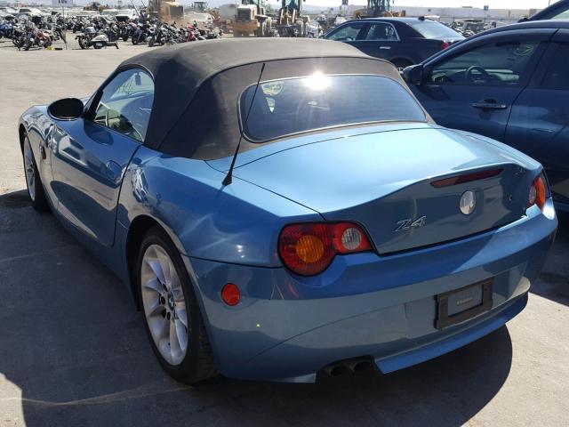 4USBT33423LS46934 - 2003 BMW Z4 2.5 BLUE photo 3