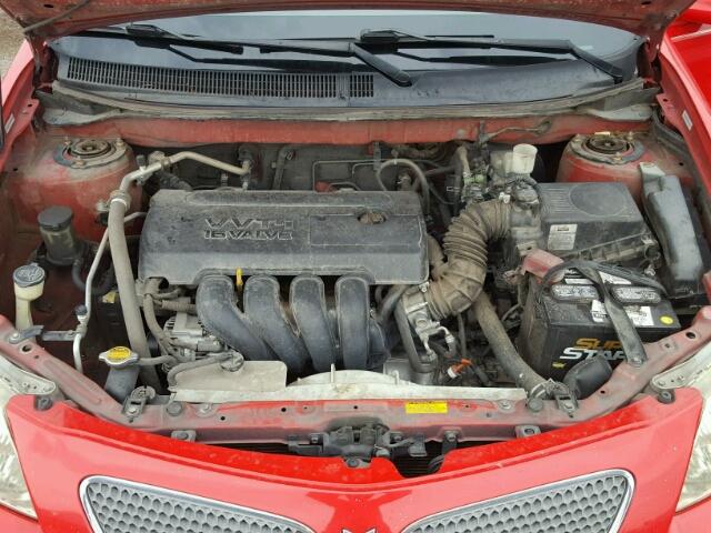 5Y2SL63805Z454658 - 2005 PONTIAC VIBE RED photo 7