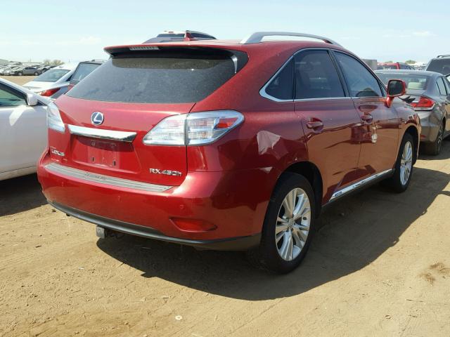 JTJBC1BA1A2410921 - 2010 LEXUS RX 450 MAROON photo 4