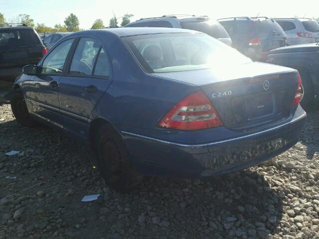 WDBRF61J73F371527 - 2003 MERCEDES-BENZ C 240 BLUE photo 3