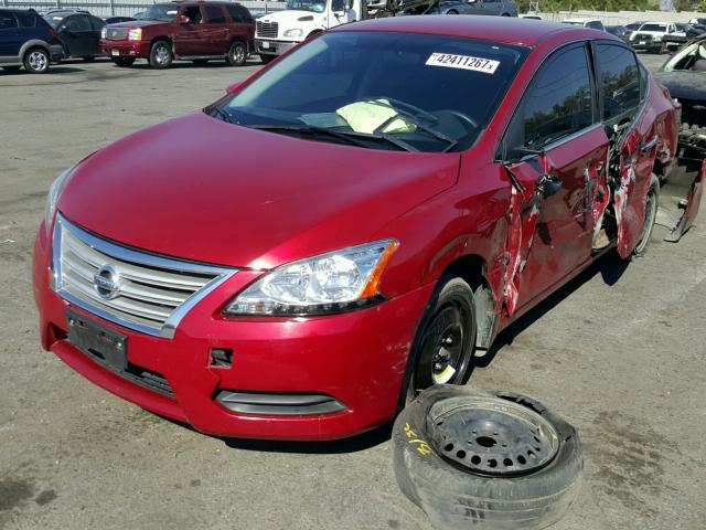 3N1AB7AP3EY331688 - 2014 NISSAN SENTRA S RED photo 2