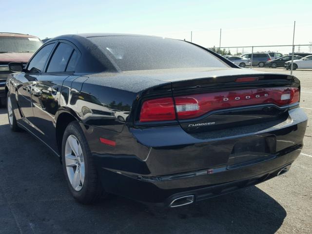 2C3CDXBG0DH640316 - 2013 DODGE CHARGER SE BLACK photo 3