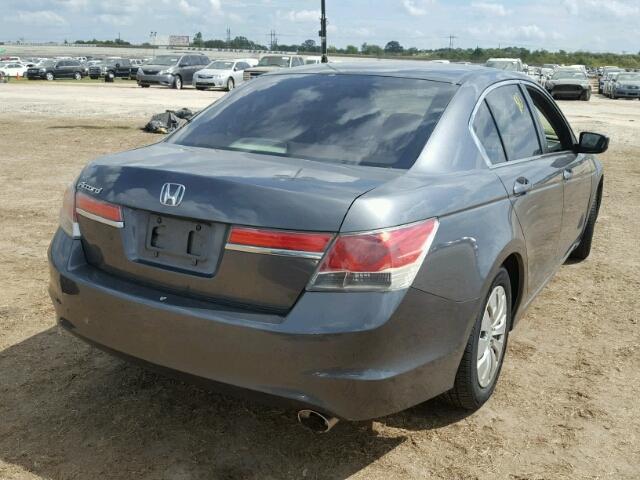 1HGCP2F30BA018082 - 2011 HONDA ACCORD LX GRAY photo 4