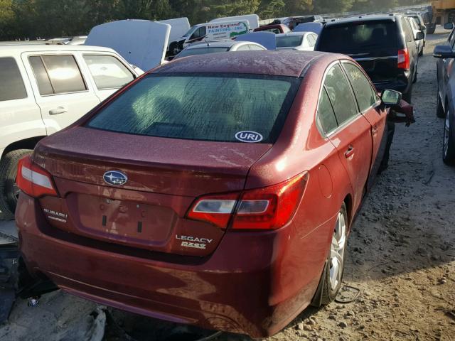 4S3BNAA6XG3023278 - 2016 SUBARU LEGACY 2.5 RED photo 4