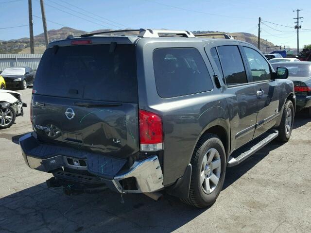 5N1AA08B96N715213 - 2006 NISSAN ARMADA GRAY photo 4